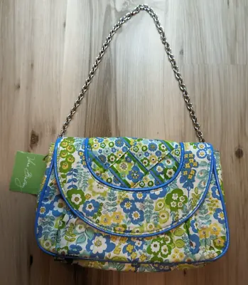 Vera Bradley English Meadow Petite Chain Strap Hand Bag Floral Light Blue Green • $14.99