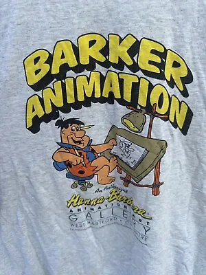 90s Hanna Barker Fred Flintstone Animation Art T-Shirt Size Large Vintage • $17.99