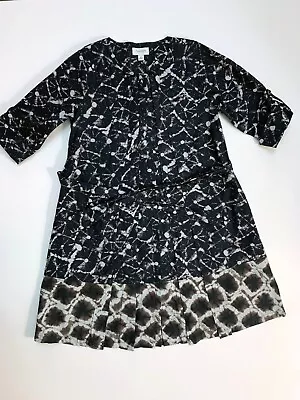 Thakoon For Target Women Batik Pleated Button Down Shirt Dress Blue Medium • $15