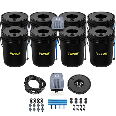 VEVOR Hydroponics Deep Water Culture DWC Hydroponic System 5 Gallon 8 Buckets • $128.99