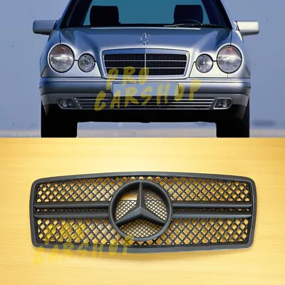 Matte Black Front Grille For 4-Door Sedan Wagon Mercedes-Benz 96-99 E-Class W210 • $187.10