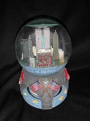 Macy's Collector New York Skyline Snow Globe Twin Towers 4th Of July Fireworks • $75