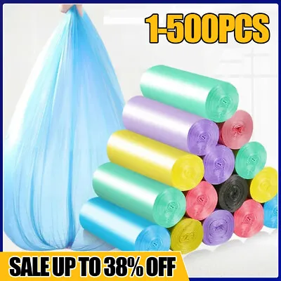 500X Small Bin Liners Trash Bags Garbage Bag Strong Bin Bags For Office Kitchen • £4.35