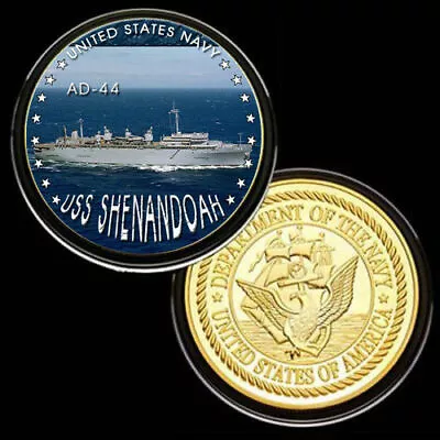 U.S. United States Navy | USS Shenandoah AD-44 | Gold Plated Challenge Coin • $29.98