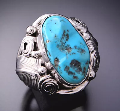 Size 10-3/4 Large Turquoise Men's Ring By Darrel Morgan 3E18D • $165