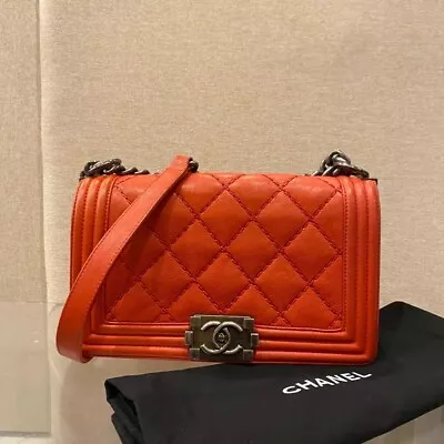 CHANEL Medium Boy Bag Red • $4000