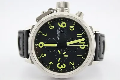 U-Boat Flightdeck Chronograph Black Dial 50mm Watch U-7750/50 • $2700