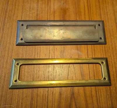 Two Sided Vintage Brass Mail Slot With Metal Flap 9  X 3 1/8  • $24.99