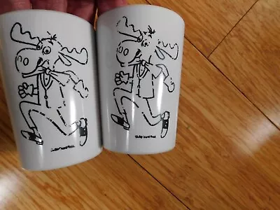 2 Bullwinkle The Moose & Friends Melmac Black & White Dinnerware Cup Jay-Ward • $15.68