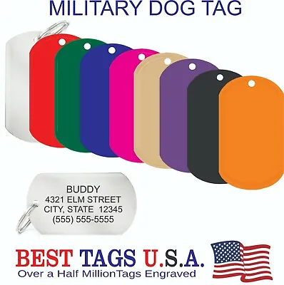 Custom Personalized Engraved Military Dog Name I.D. Tag USA Made~$5.95 Shipped! • $5.95