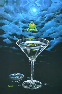 Michael Godard Relax It Is A  Zen Martini  Lithograph Poster 2010 • £164.21