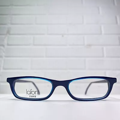 Jean La Font Paris Eyeglasses Frames Blue Rectangle FUTUR 003 46-16-137 21857 • $27.99