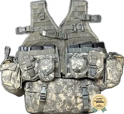 MOLLE II Tactical Load Carrying Vest/Chest Rig Bundle! 18 Total Pieces! ACU • $30