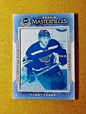 2015-16 ROBBY FABBRI The Cup Rookie Masterpieces Cyan Prinitng Plate 1/1 Ice-191 • $25