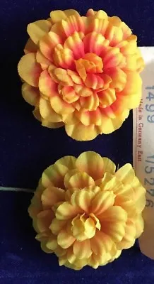 Vintage Millinery Flower Zinnia Mum 2  Select Orange Or Yellow East Germany NP • $2.49