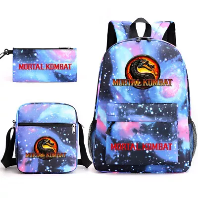3PCS Mortal Kombat Backpack Shoulder Bags Students School Bags Pencil Case • $53.79