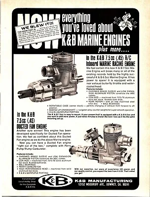 K&B 7.5cc Engines Vintage Print Ad Wall Art Decor Marine Racing Engine • $17.99