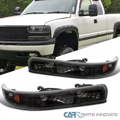 Fits Chevy 99-02 Silverado 00-06 Tahoe Suburban Matte Black Front Bumper Lights • $29.95