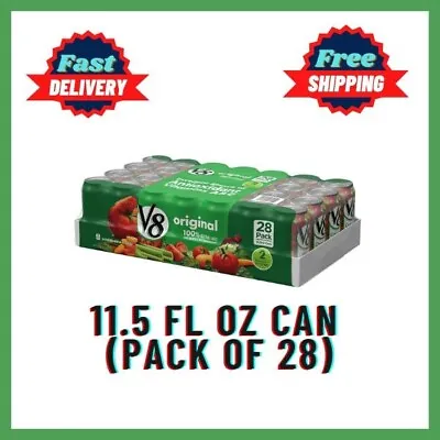 V8 Original 100% Vegetable Juice 11.5 FL OZ Can (Pack Of 28) Free Shipping • $34.79