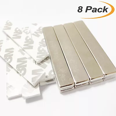 Strong Neodymium Bar Magnets With Double-Sided Adhesive Rare-Earth Magnets 8PCS • $14.59