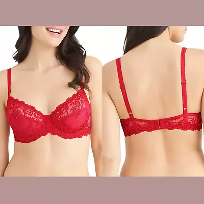 NWT $58 Wacoal [ 32D ] Lace Underwire Bra In Persian Red #U556 • $32.99