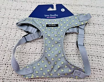 Vera Bradley Dog Pet Harness Small 10-25lbs Tennis Ball Polka Dots Fleece Lined • $15