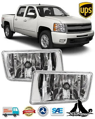 Fog Lights For 2007-2015 Chevy Silverado 1500 GMC Sierra Driving Bumper Lamps • $30.89