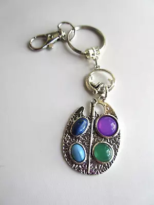 Sitting Mermaid & Artisan Paint Palette Key Chain Purse & Back Pack Clip 5 In • $8.25