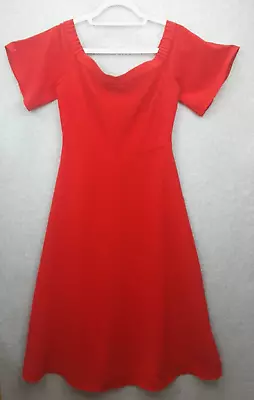 Witchery Size 10 Red Short Sleeve Off Shoulder Lined Midi Dress • $39