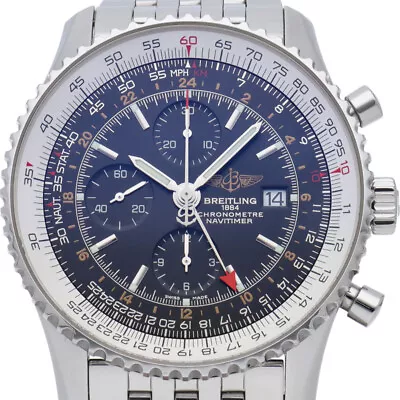 Auth Breitling Watch Navitimer World Chronograph Gmt 46 A24322/a242b26np Ss F/s • $4580.96