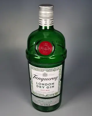 Tanqueray Gin 1 Litre EMPTY Green Glass Bottle For Display Craft Or Collection • £9.99