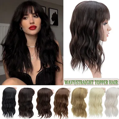 $12.59 • Buy Women Topper Hair Extensions Clip In Full Head One Piece Toupee Real As Human US