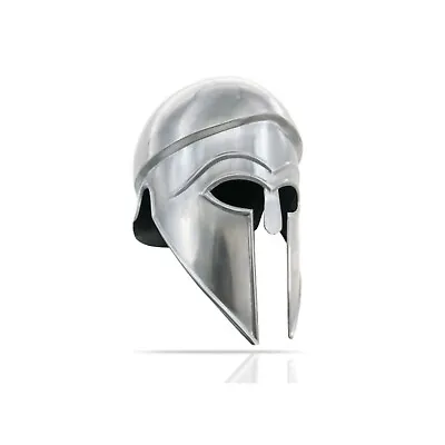 Greek Corinthian Armor Helmet Chrome XL DISPLAY PIECE • $52.99