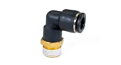 3/8  Male NPT To 3/8  Push To Connect Elbow Fitting - Accepts 3/8  Air Line • $10.02