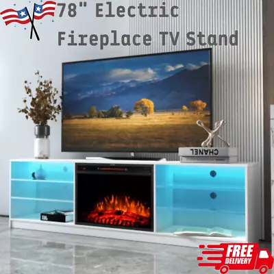 78  Electric Fireplace TV Stand W/ LED TV Console Media Console For Up To 85  US • $419.99