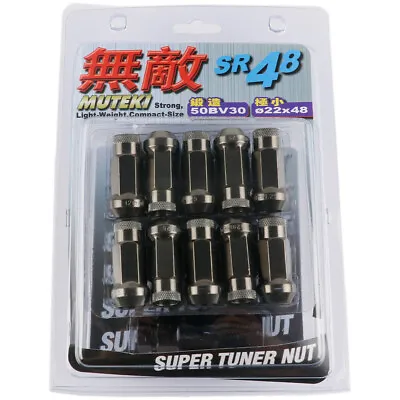 20 Muteki SR48 Super Tuner Lug Nuts With Key Acorn TITANIUM 12x1.5 Extended LUG • $49.80