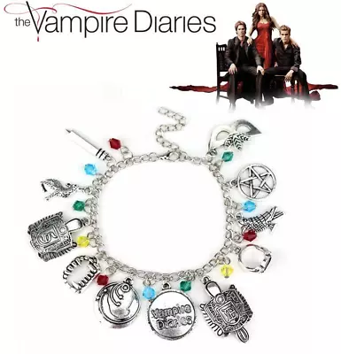 Vampire Diaries Bracelet Charm Silver Pendants Girls Gift Jewellery Elena Damon  • £6.99