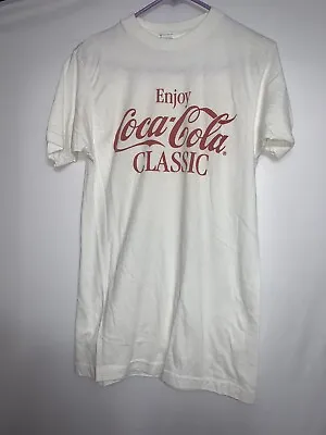 Vintage IMEX Coca Cola Mens Large White Short Sleeve T-Shirt • $4.73