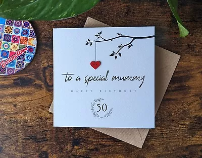 MUM 50th Birthday Card Personalised Card For Special Mummy 50th Birthday • £3.75