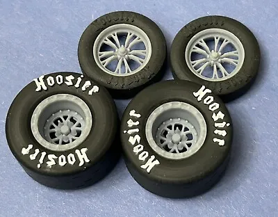 Resin 15/17 Scale In. “Weld V-Series” Drag Wheels With Hoosier Drag Slicks 1/24 • $18.99