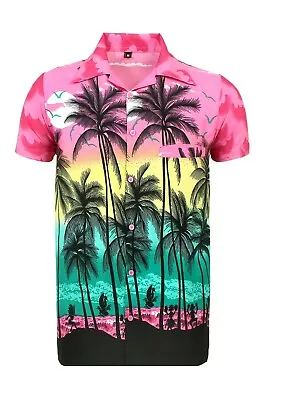 Mens Hawaiian Shirt Stag Beach Hawaii Aloha Summer Holiday Fancy Digital B&w Wp • $13.66