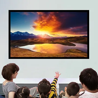 130inch Aluminum Fixed Frame 16:9 Projector Screen White Home Theater TV Movies • $151.05