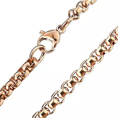 Rose Gold Round Box Chain Stainless Steel Rolo Necklace 1.3mm 18-Inch • $13.99