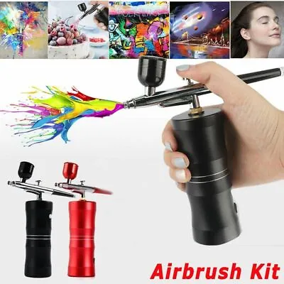 Portable Air Compressor Kit Air-Brush Paint Spray Gun Nail Tattoo Art Airbrush • $20.99