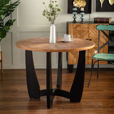 Round Dining Table 220 Lbs Load Capacity Easy Assembly Solid Wood Dining Table • $352.57