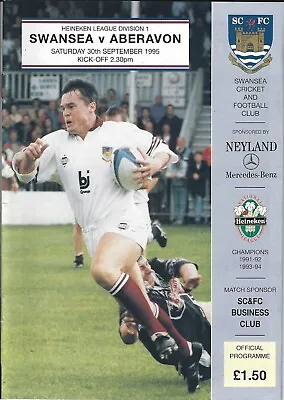 Swansea V Aberavon 30 Sep 1995 RUGBY PROGRAMME • £4.99