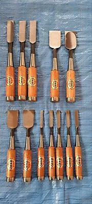 Japanese Vintage Chisel 12set Nomi Made By Famous Blacksmith All Yaemon /4m • £340.47