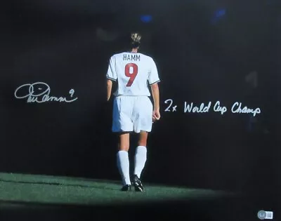 Mia Hamm US Women's Soccer Inscribed Autographed 16x20 Photo Beckett 188602 • $219