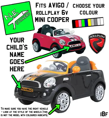 FRONT (+back?) Kids Number Plate For Rollplay ELECTRIC 6v MINI Cooper COUPE Car • £2.50