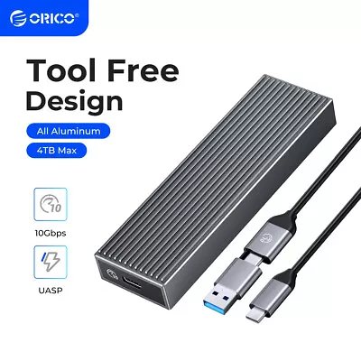 ORICO M.2 NVME SSD Hard Drive Enclosure Adapter W/UASP USB 3.2 Gen 2 10Gbps 4TB • $23.99